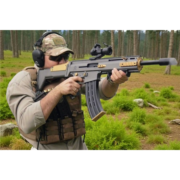 CASTELLO CSR-12 (SCAR-12) ŞARJÖRLÜ YARI OTOMATİK YİVSİZ AV TÜFEĞİ (TUNGSTEN-SARI)